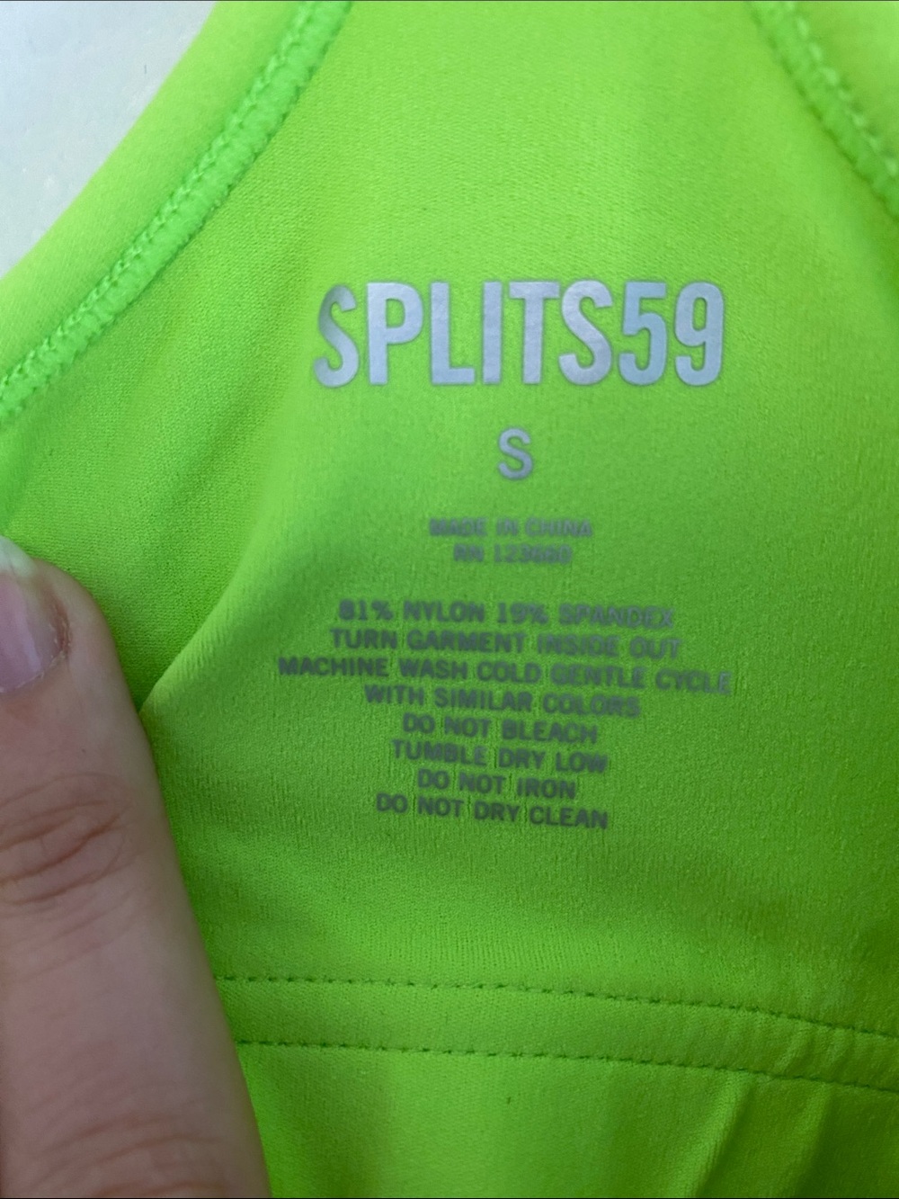 Splits59 NWT Airweight Tank Neon Lime Racerback Yoga Pilates Small - Picture 4 of 7